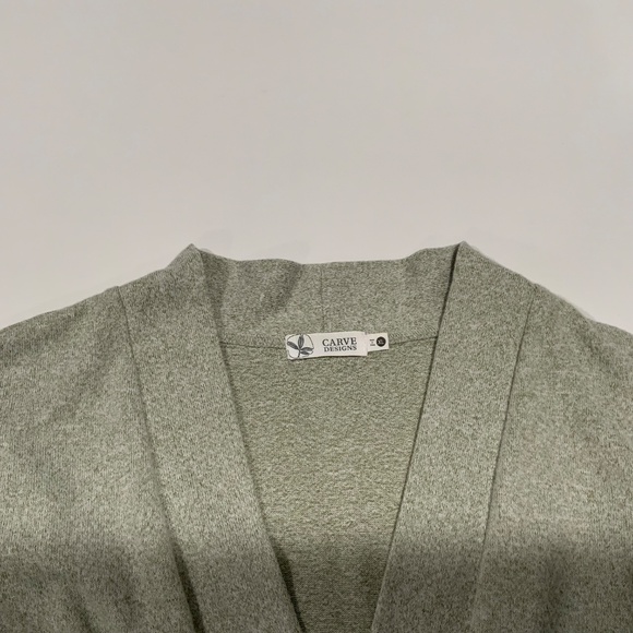 Carve Designs Sz XL Cozy Soft Open Front Cardigan Topper Pale Green Heather - Picture 7 of 11